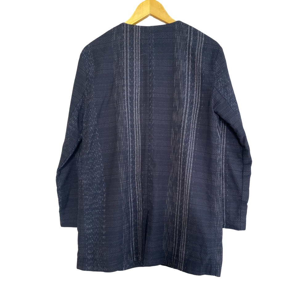 The Fisher Project Eileen Fisher Organic Cotton Open Front Stripe Jacket XS S - Picture 2 of 9